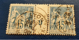 1899 / N° 101 15 C BLEU TYPE 1 / MILLESIME N° 9 / OBLITERE / COTE 90€00 / 10% / 9€00 - Millésime