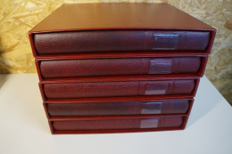 5 Lindner Binder Rot Mit Schuber Leer (28184) - Alben Leer