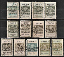 Revenue/ Fiscal, Portugal 1929 - Estampilha Fiscal -|- 13 Different Stamps - Oblitérés