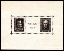 2377. 1928 WARSAW PHILATELIC EXHIBITION BF 1 WITHOUT GUM - Blokken & Velletjes