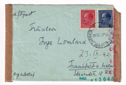 WW2 Bulgaria 1942 Sofia Bulgarie Poste Aérienne Stamp Boris III Of Bulgaria Luftpost Frankfurt Am Main Correspondance - Briefe U. Dokumente