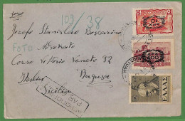 Ad0966 - GREECE - Postal History -  OVERPRINTED STAMPS On COVER To ITALY 1946 - Covers & Documents