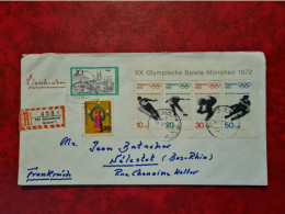 Lettre Allemagne RECOMMANDE 1971 SCHWABISCH GMUND    DEUTSCHE BUNDESPOST BLOC OLYMPISCHE SPIELE MUNCHEN - Sonstige & Ohne Zuordnung