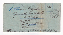 Télégramme 1914 WW1 InfanterieTrésor Et Poste Secteur Postal 63 Première Guerre Mondiale Vichy Allier Desgouttes - Télégraphes Et Téléphones