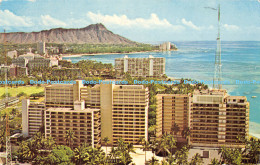 R176661 Birds Eye View Of Waikiki. United Air Lines. Hawaiian Views. Max Basker. - World