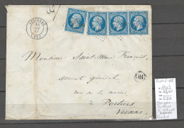 France - Yvert 14 X 4 - Issigeac - Dordogne - 1858 -3eme Echelon De Poids - 1849-1876: Classic Period