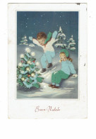 Cpm - ILLUSTRATION Feutrine Enfants Neige Sapin De NOEL Décoré - BUON NATALE - 1962 - Contemporary (from 1950)