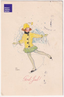 Aina Stenberg - CPA 1924 Christmas Postcard Vintage Patinage Sur Glace Art Déco Fille Sports D'hiver Ice Skating A74-93 - Other & Unclassified