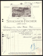 Rechnung Lahr /Baden 1908, Stoesser-Fischer, Ladenansicht Mit Strassenbahn  - Autres & Non Classés