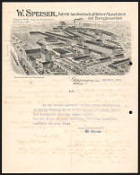 Rechnung Göppingen 1911, W. Speiser Fabrik Landwirtschaftlicher Maschinen Und Eisengiessereien, Werkansicht  - Other & Unclassified