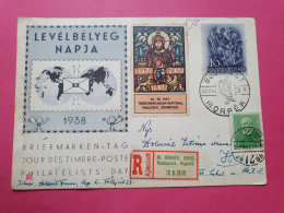 Hongrie - Carte De La Journée Du Timbre De Budapest En Recommandé En 1938 - Réf 3612 - Lettres & Documents