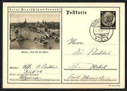 AK Stettin, Schiffe Im Hafen, Ganzsache Lernt Deutschland Kennen  - Postcards