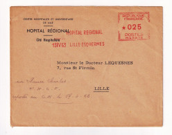 Lettre 1963 Centre Hospitalier Universitaire Lille Nord Hôpital Régional Lille Esquermes - EMA (Empreintes Machines à Affranchir)