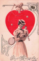 Illustrateur - TENNIS - De Hazingen ( Suisse ) Joueuse De Tennis - Prosit Neujahr - 1903 - 1900-1949