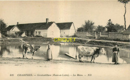 28 Grainvilliers, La Mare, Fermiers Et Vaches Au 1er Plan - Autres & Non Classés