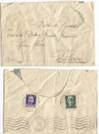 Fermo Posta Mittente C50+c15 Busta S. Ceasrio Di Lecce 28dic1939 X Salerno - Poststempel