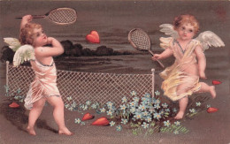 Illustrateur  - TENNIS - Petits Anges Jouant Au Tennis - LOT 5 CARTES - Cartes Gauffrées - 1907 - Sonstige & Ohne Zuordnung