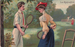 Illustrateur  - Sports -  - TENNIS - Homme Et Femme Au Tennis  - La Rencontre - 1900-1949