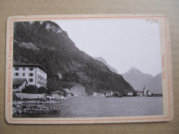 PHOTO CARTONNEE  - SUISSE - FLÜELEN - VIERWALDSTÄTTER SEE - Format : 10,5 X 16,5 Cm - Europe