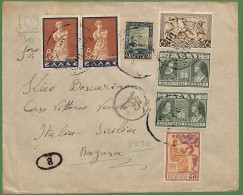 Ad0971 - GREECE - Postal History - Tuberculosis TAX STAMP On COVER To ITALY 1940 - Covers & Documents