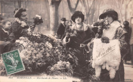 MARSEILLE (Bouches-du-Rhône) - Marchande De Fleurs - Voyagé 1914 (2 Scans) - Ohne Zuordnung