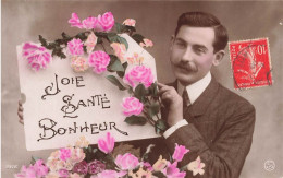 FANTAISIES - Joie - Santé - Bonheur - Homme - Carte Postale Ancienne - Men