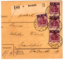 DR/Infla: Paketkarte Mit 4x 157II - Reine MeF, Gepr. - Autres & Non Classés