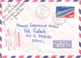 AVIATION - CONCORDE AIR FRANCE , PREMIER VOL PARIS RIO DE JANEIRO 21 JANVIER 1976 - Concorde