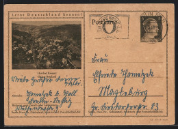 AK Bad Reinerz /Glatzer Bergland, Ortsansicht Aus Der Vogelschau, Ganzsache Lernt Deutschland Kennen  - Cartes Postales