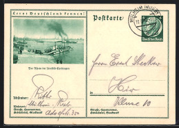 AK Krefeld-Uerdingen, Fähre Am Rheinufer, Ganzsache Lernt Deutschland Kennen  - Postkarten