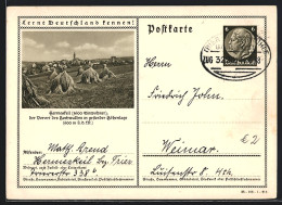 AK Hermeskeil, Ortsansicht Zur Zeit Der Ernte, Ganzsache Lernt Deutschland Kennen  - Postcards