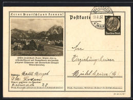 AK Füssen-Faulenbach, Blick Auf Den Kurort Und Das Gebirge, Ganzsache Lernt Deutschland Kennen  - Cartes Postales