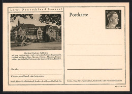 AK Kudowa /Schlesien, Blick Auf Das Kurhaus, Ganzsache Lernt Deutschland Kennen  - Postkarten