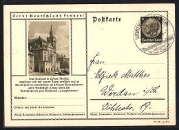 AK Löbau /Sachs., Rathaus, Ganzsache Lernt Deutschland Kennen  - Postkarten