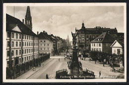 AK Freiburg / Breisgau, Kaiserstrasse Mit Siegesdenkmal  - Freiburg I. Br.