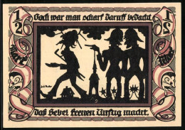 Notgeld Glauchau 1921, 1 /2 Mark, Doch War Man Darauf Bedacht, Dass Hebel Keinen Unfug Macht  - [11] Emissions Locales