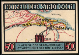 Notgeld Goch 1922, 50 Pfennig, Steintor Und Karte Der Umgebung  - [11] Emissions Locales