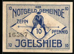 Notgeld Igelshieb 1921, 10 Pfennig, Skiläufer Im Schnee  - [11] Local Banknote Issues