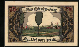 Notgeld Königsaue 1921, 75 Pfennig, Karte Der Umgebung, Ortsansicht  - [11] Local Banknote Issues