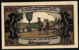 Notgeld Königsaue 1921, 100 Pfennig, Der Alte Fritz Teilt Land Zu  - [11] Emissions Locales