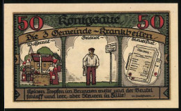 Notgeld Königsaue 1921, 50 Pfennig, Die 3 Gemeinde-Krankheiten  - [11] Local Banknote Issues