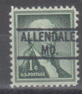 USA Precancel Vorausentwertungen Preo Locals Missouri, Allendale 802 - Precancels