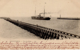 Dunkerque Vue Des Jetées ( Cargo Sortant Du Port, Timbrée En 1906 - Dunkerque