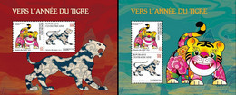 Centrafrica 2021, Year Of The Tiger, 4val In 2BF - Centraal-Afrikaanse Republiek