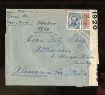 "ARGENTINIEN" 1939, Brief Mit "ZENSUR" (Zensurbanderole) Nach Deutschland (A2170) - Covers & Documents