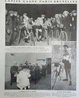 1913 CYCLISME - PARIS = BRUXELLES - OCTAVE LAPIZE - LA VIE AU GRAND AIR - Other & Unclassified