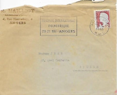 Lettre Cachet Festival Folkolorique 20-21 Mai D'Angers 1961 - Cachets Généralité