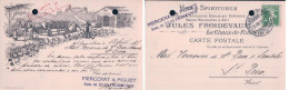Suisse Publicité, Vins & Spritueux Mercerat & Piguet Chaux-de-Fonds, Succ. Froidevaux, Attelage (15.8.1917) Perforée - Publicité