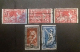 FRANCE FRANCIA 1924 JEUX OLYMPIQUES CAT. YVERT. 184 - 185 - 186 - Used Stamps