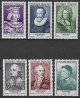 Lot N°258 N°1027 à 1032 , Célébrités Françaises Du XII Au XX ème Siècles (avec Charnières) - Unused Stamps